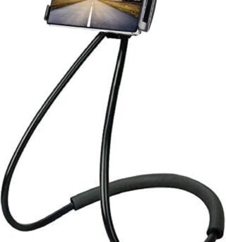 Chapter Seven Universal Smart Mobile Phone Stand,Hanging on Neck Cell Phone Mount Holder, Flexible Lazy Bracket DIY Free Rotating for Multiple Functions (Black)